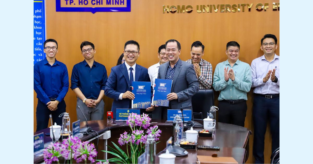 , lễ ký kết Thỏa thuận hợp tác giữa Hệ thống trường Pathway Tuệ Đức và Trường Đại học Sư phạm Thành phố Hồ Chí Minh